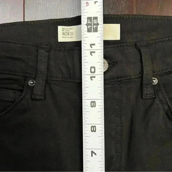 Topshop Skinny Jeans Jamie High Rise Ankle Crop Moto Side Stripe Black Size 26 - Picture 11 of 16